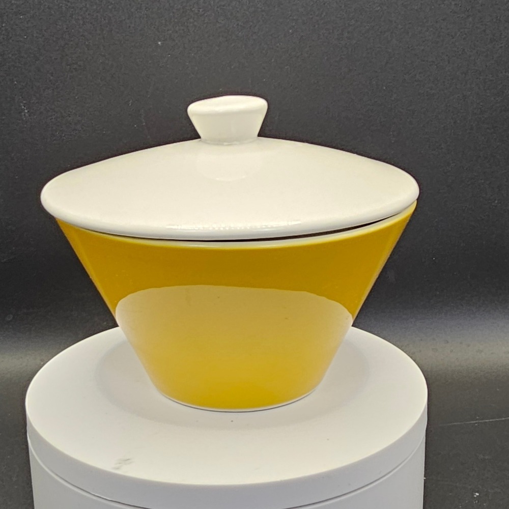 Vintage 1959 Syracuse China Yellow Covered Bowl‎ Lid Mid Century Modern USA